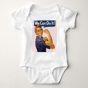 Rosie the Riveter We Can Do It Red Polka Dots Baby Bodysuit