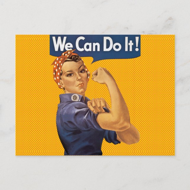 Rosie the Riveter We Can Do It Red Polka Dots Postcard (Front)