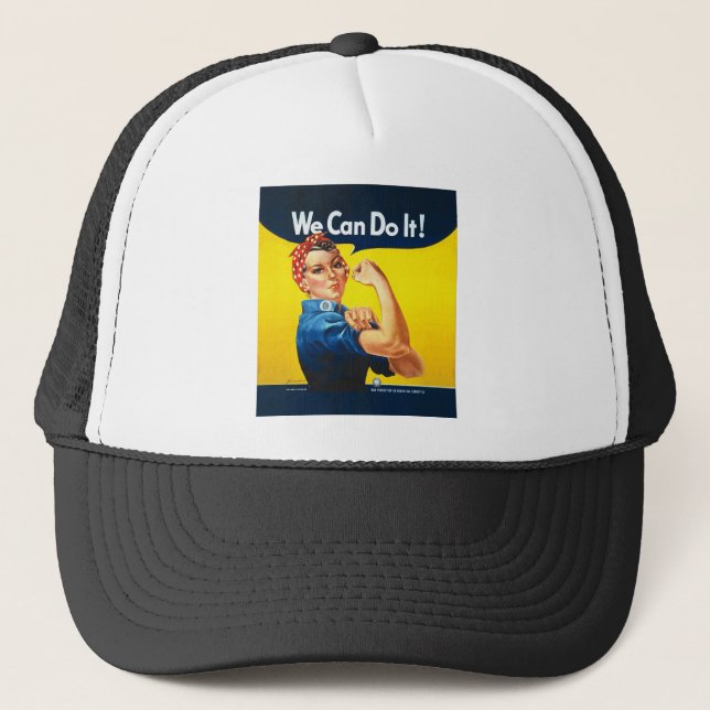 Rosie the Riveter "We Can Do It!" Trucker Hat (Front)