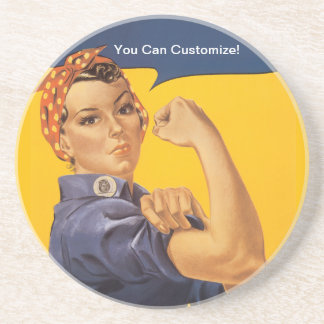 Rosie the Riveter We Can Do It! Your Text Here Coaster
