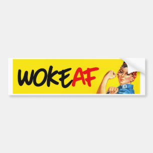 Rosie the Riveter - Woke AF - Feminist Bumper Stic Sticker
