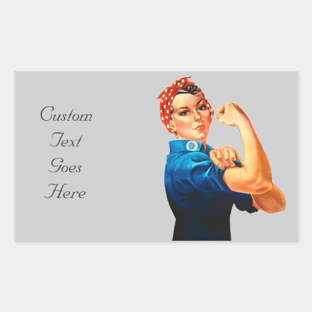 Rosie The Riveter WWII Poster Rectangular Sticker (Front)