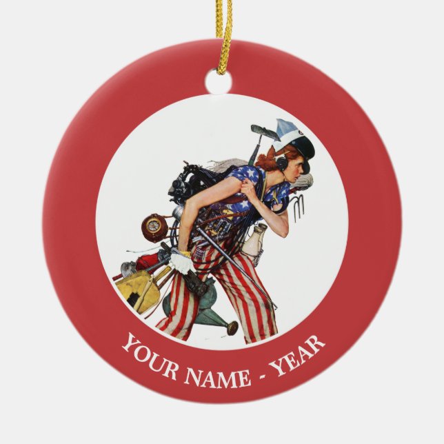 Rosie to the Rescue Ceramic Tree Decoration (Front)