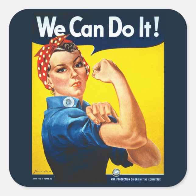 Rosie Vintage we can do it! Square Sticker (Front)