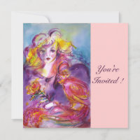 ROSINA / LADY WITH ROSE AND PARROT Pink Blue
