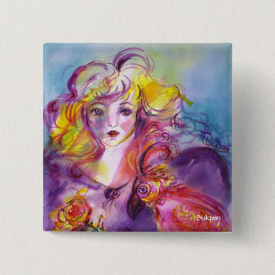 ROSINA / Venetian Masquerade Ball 15 Cm Square Badge