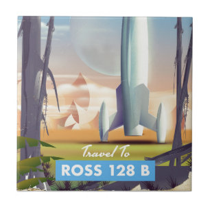 Ross 128 B Science fiction poster Tile