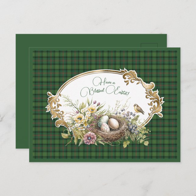Ross Hunting Ancient Scottish Tartan Easter Holiday Postcard (Front/Back)