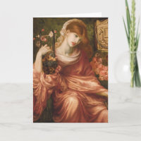 Rossetti Roman Harp Player Greeting Card