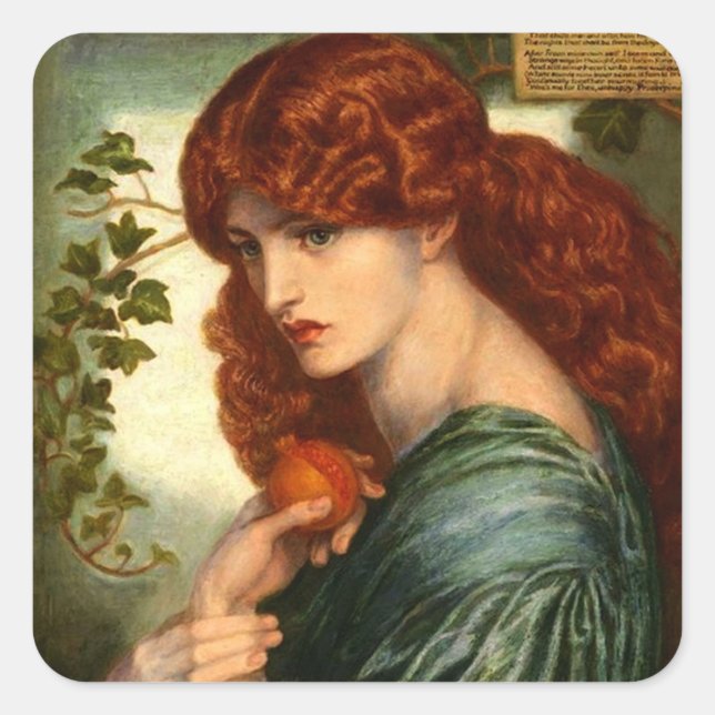 Rossetti's Proserpine Square Sticker (Front)