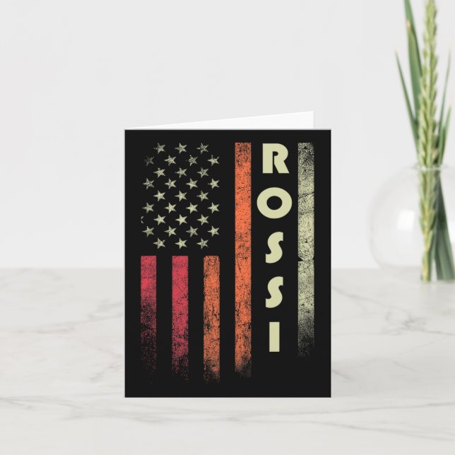 Rossi Surname Funny Retro Vintage Birthday America Card (Front)