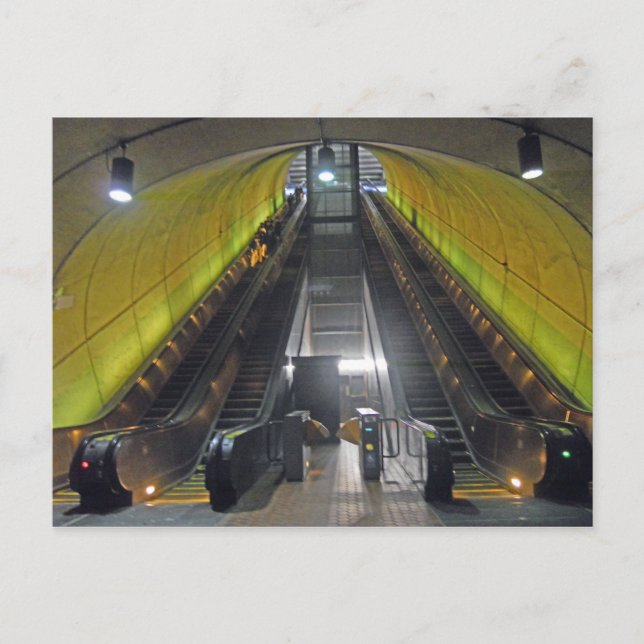 Rosslyn Metro Station Escalators 001 Postcard (Front)