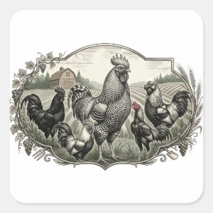 Roster in the farm square sticker