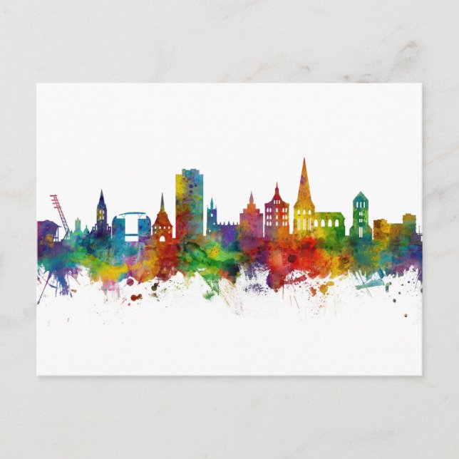 Rostock Germany Skyline Postcard (Front)