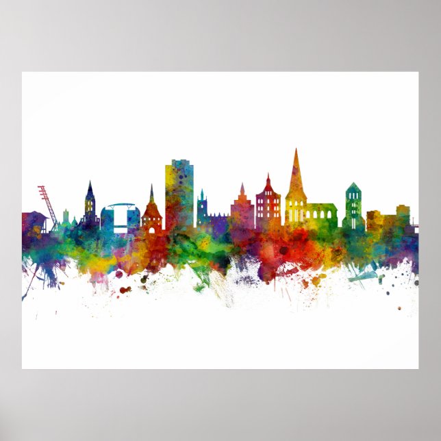 Rostock Germany Skyline Poster (Front)