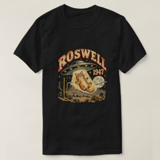 ROSWELL 1947 CAT ABDUCTION VINTAGE UFO T-Shirt