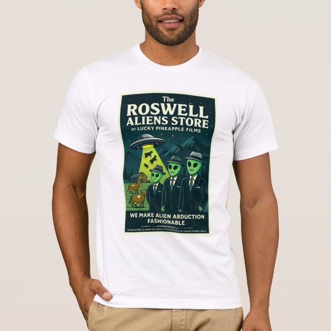 Roswell Aliens 1950's Retro Fashionable Abduction T-Shirt (Front)