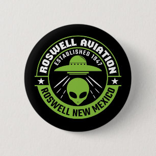 Roswell Aviation Established 1947 6 Cm Round Badge
