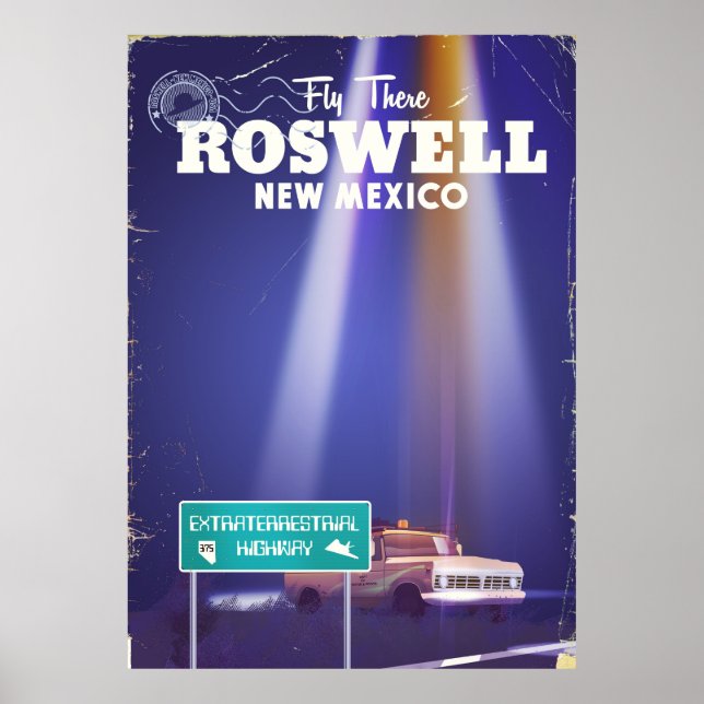 Roswell Extraterrestrial Highway travel poster (Front)