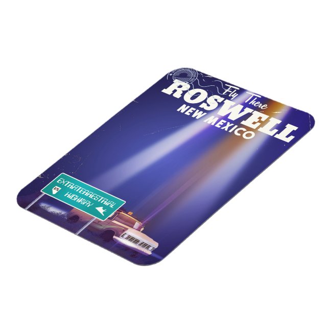 Roswell Extraterrestrial Highway travel poster Magnet (Left Side)