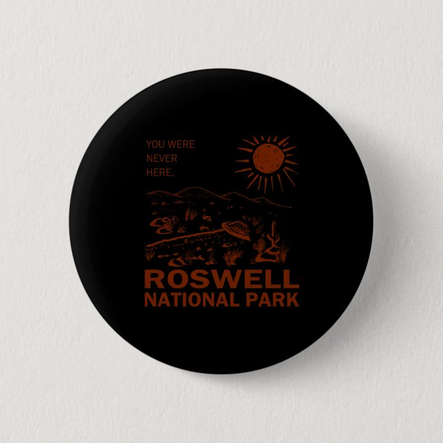 Roswell National Park Ufo Flying Saucer Aliens _1  6 Cm Round Badge (Front)