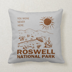 Roswell National Park UFO Flying Saucer Aliens T-S Cushion