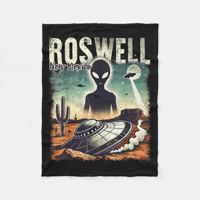 Roswell New Mexico 1947 Alien Abduction Ufo Crash  Fleece Blanket (Front)