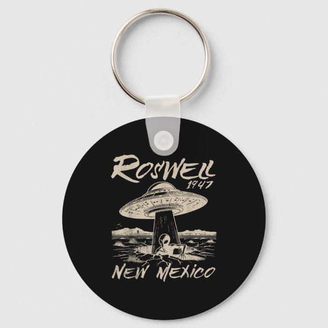 Roswell New Mexico 1947 Alien Abduction Ufo Crash  Key Ring (Front)