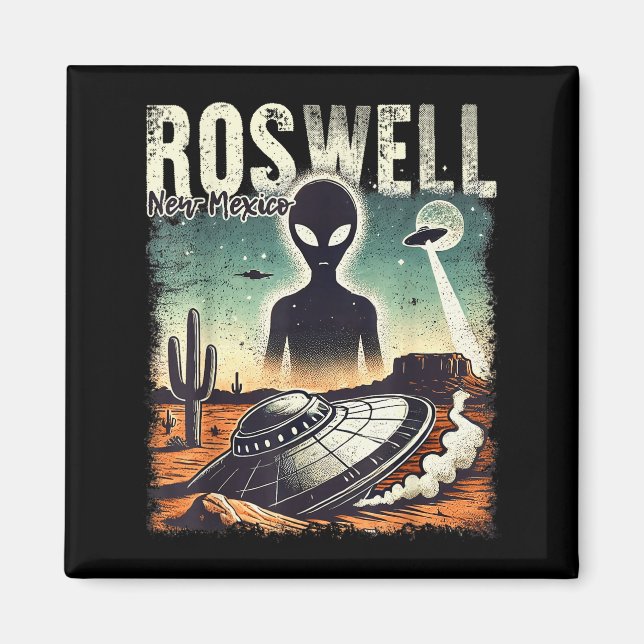 Roswell New Mexico 1947 Alien Abduction Ufo Crash  Magnet (Front)
