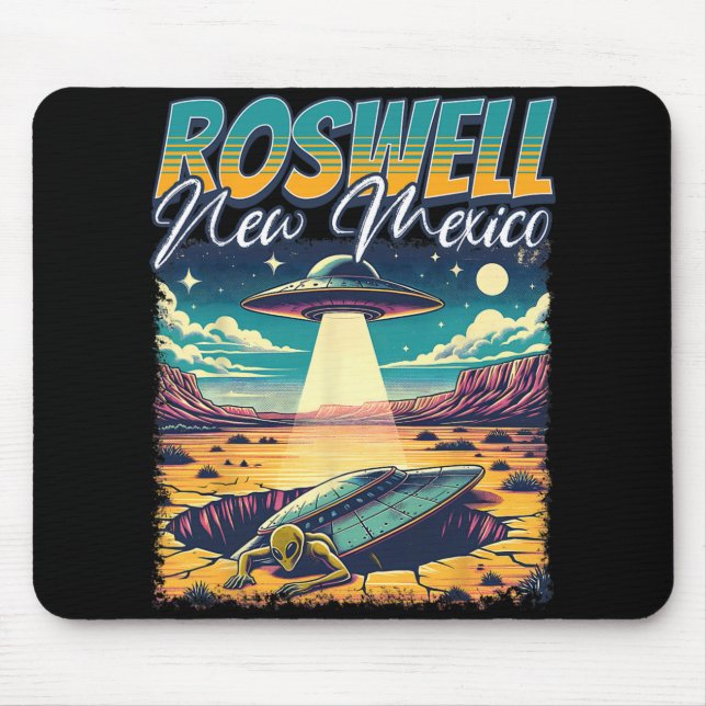 Roswell New Mexico 1947 Alien Abduction Ufo Crash  Mouse Pad (Front)