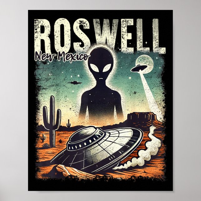 Roswell New Mexico 1947 Alien Abduction Ufo Crash  Poster (Front)