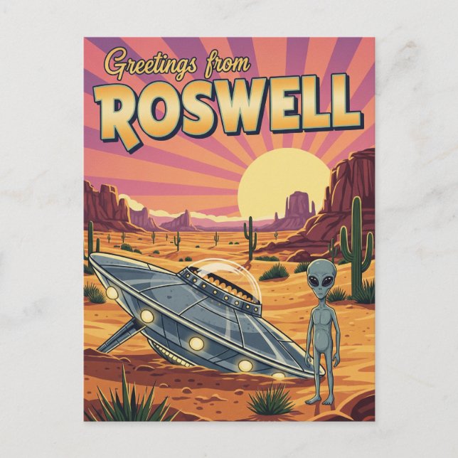 Roswell New Mexico Alien Postcard (Front)