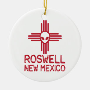 Roswell New Mexico Ceramic Tree Decoration