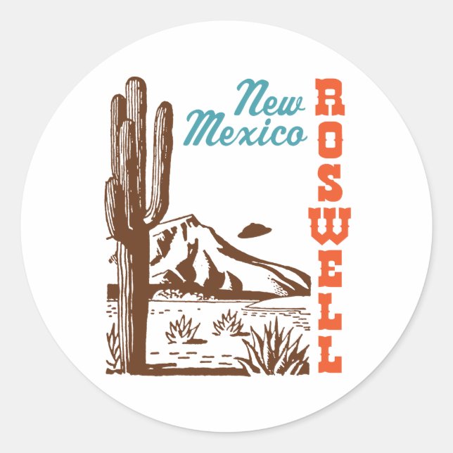Roswell New Mexico Classic Round Sticker (Front)