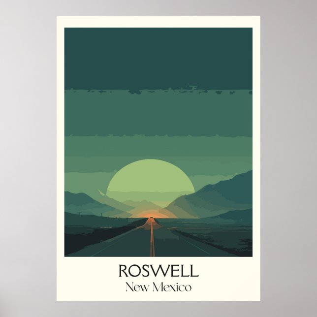 Roswell New Mexico Desert Sunset Poster (Front)