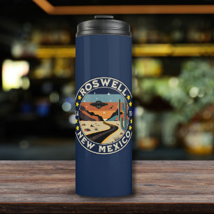Roswell New Mexico Vintage Flying Saucer Scenery Thermal Tumbler