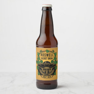 Roswell Secret Brew UFO Craft Beer Bottle Label