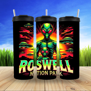 Roswell's Alien Invasion Graphics Thermal Tumbler