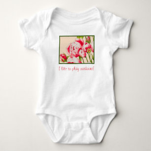Rosy Abundance on a Baby Bodysuit