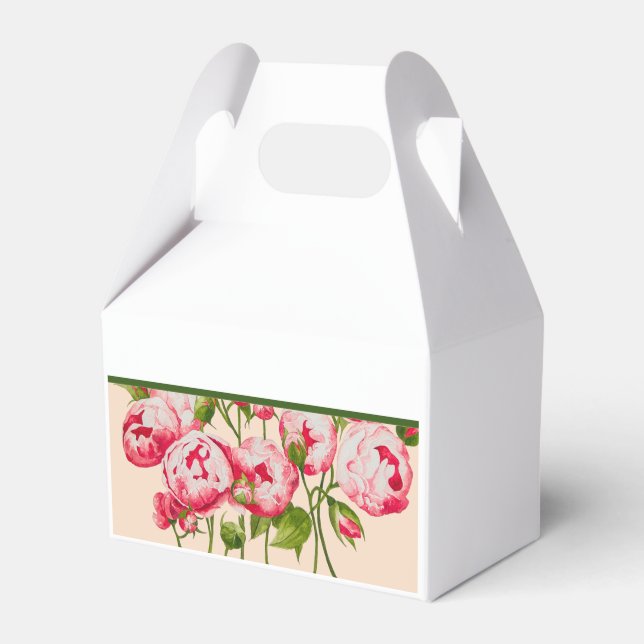 Rosy Abundance on a Gable Favour Box (Front Side)