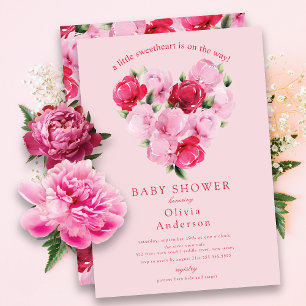 Rosy Blooms Sweetheart Baby Shower  Invitation