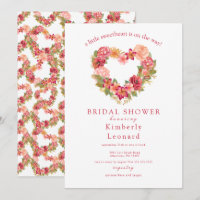 Rosy Blooms Sweetheart Baby Shower Invitation