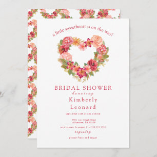 Rosy Blooms Sweetheart Baby Shower Invitation