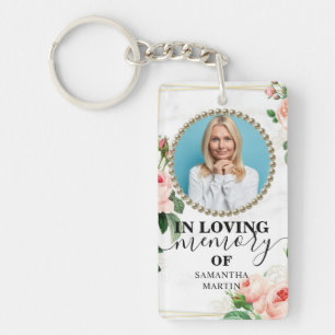 Rosy Blush In Loving memory Gift Keychain