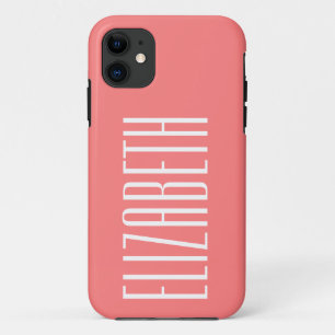 Rosy Blush Solid Colour   Minimalist Name Case-Mate iPhone Case