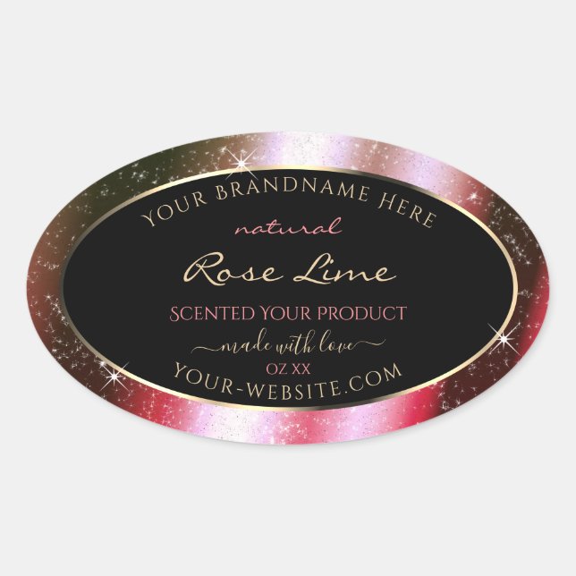 Rosy Blush Sparkle Glitter Frame Product Label (Front)