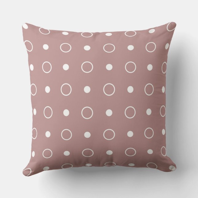 Rosy brown and white dots cushion (Back)
