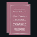 Rosy Brown Mulberry Pink Wedding Invitations<br><div class="desc">Contemporary wedding invitation - CHANGE the background colour to any colour! We show beautiful rosy brown mulberry pink. Two rectangle border - DELETE them or CHANGE the colour of the rectangles accent! CHANGE the fonts, the text, the colour of the text. Use this template to design your own unique wedding...</div>