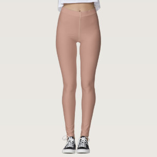 Rosy Brown Solid Plain Colour Leggings