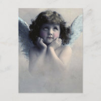 Rosy Cheeked Vintage Angel in the Clouds